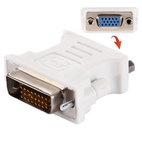 Dvi 25 Pin Male To Vga 15Pin Female Adapter -White