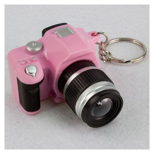 Children Mini SLR Camera Model Style Key Chain Small Pendant With Sound & LED Light(Pink)
