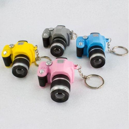 Children Mini SLR Camera Model Style Key Chain Small Pendant With Sound & LED Light(Pink)