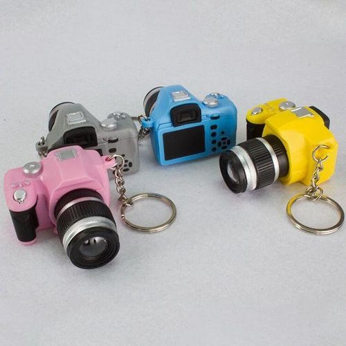 Children Mini SLR Camera Model Style Key Chain Small Pendant With Sound & LED Light(Pink)