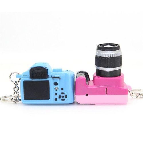 Children Mini SLR Camera Model Style Key Chain Small Pendant With Sound & LED Light(Pink)
