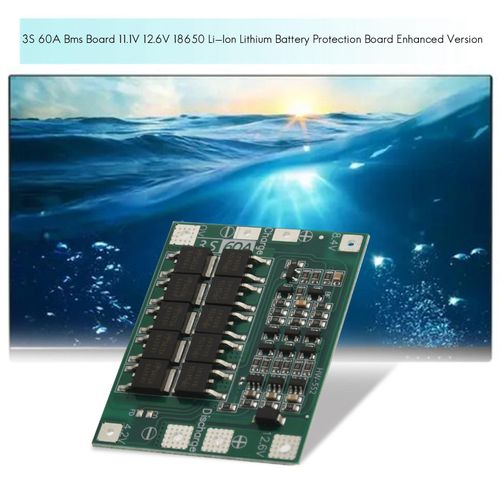 3S 60A Bms Board 11.1V 12.6V 18650  Battery Protection Board-Green