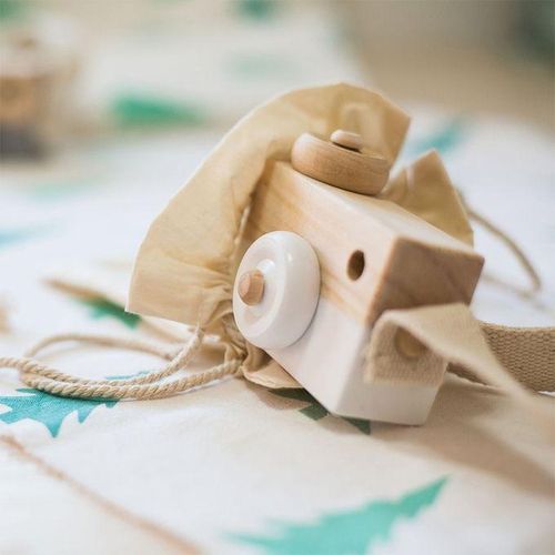 Cute Nordic Hanging Wooden Camera Toys For Kids(Purple)