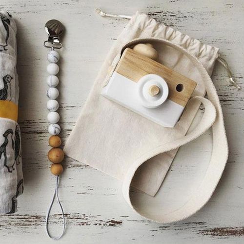 Cute Nordic Hanging Wooden Camera Toys For Kids(Purple)