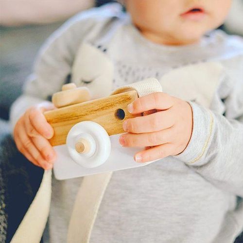 Cute Nordic Hanging Wooden Camera Toys For Kids(Purple)