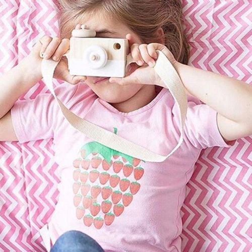 Cute Nordic Hanging Wooden Camera Toys For Kids(Purple)