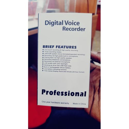 Multifunctional Rechargeable Digital Audio Voice Recorder Dictaphone Activated MP3 Player FM USB Port-Black