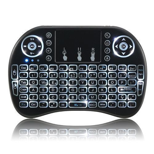 Smart Wireless Backlit Mini Keyboard Touchpad Remote Control Air Mouse - Black/White