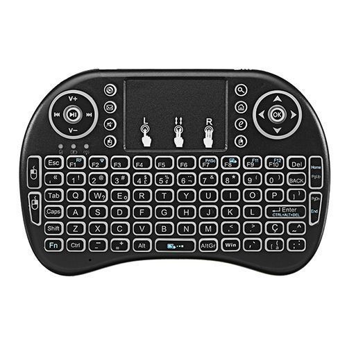 Smart Wireless Backlit Mini Keyboard Touchpad Remote Control Air Mouse - Black/White