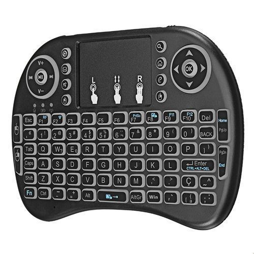 Smart Wireless Backlit Mini Keyboard Touchpad Remote Control Air Mouse - Black/White