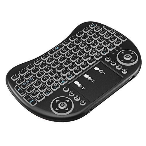 Smart Wireless Backlit Mini Keyboard Touchpad Remote Control Air Mouse - Black/White