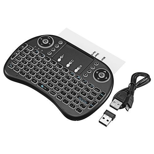 Smart Wireless Backlit Mini Keyboard Touchpad Remote Control Air Mouse - Black/White