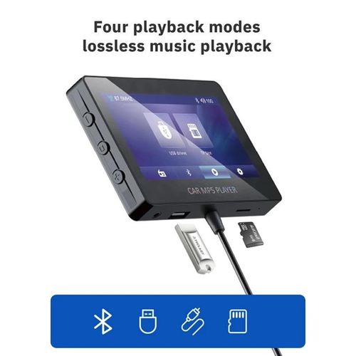Universal 4.3 inch Bluetooth 5.0 Car FM Transmitters Portable 87.5-108.0Mhz Radio Screen Remote  Control Dual USB AUX U Disk TF