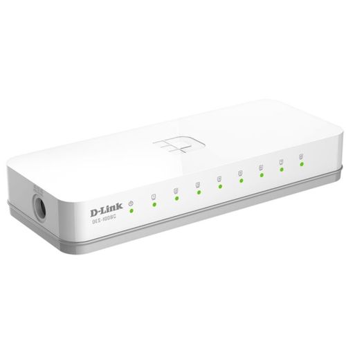 D-Link  DES-1008C 8-Port 10/100 Mbps Fast Ethernet Desktop Switch White