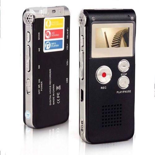 Universal Digital Voice 8GB Portable Recorder MP3 For Business and School. - Black