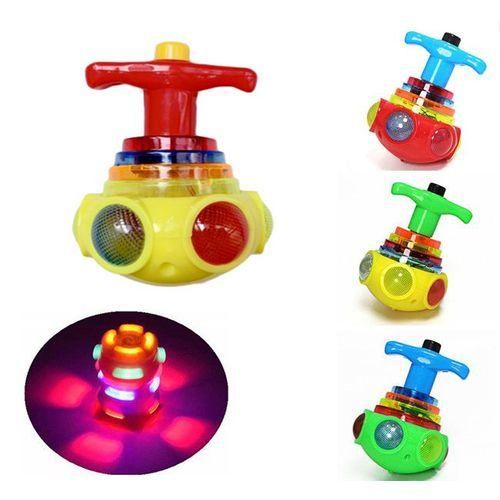 1 Set Electric LED Nning Top Flashing Light Music Cute Animal Figures Model Launcher Glow At Night Rotating Kid GIft Toy-1 Pcs