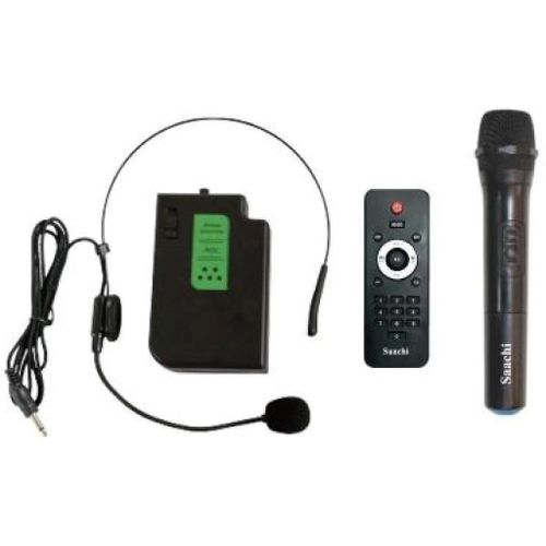 Saachi Professional Outdoor Trolly 18 Speaker Bluetooth/TWS/FM/LED Bundle With Wireless Mic-Black