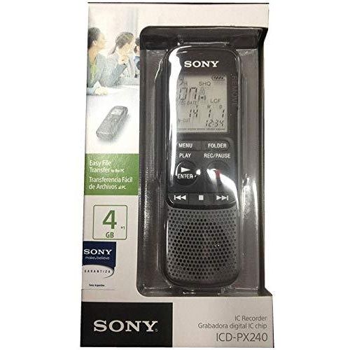 Sony ICD-PX240 4GB Mono Digital Voice Recorder With Built-In Stereo Microphone -Black