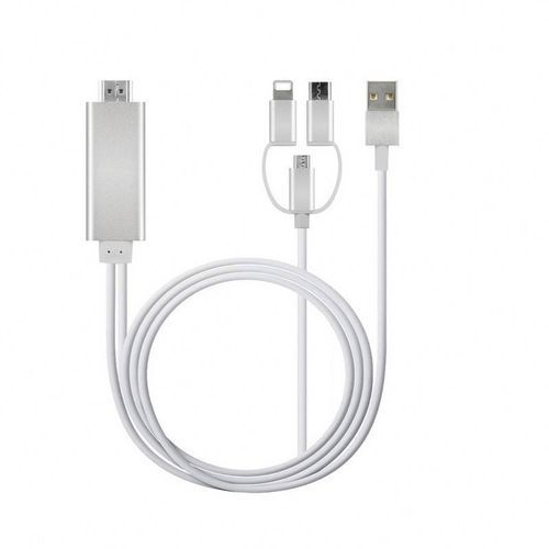 3 in 1 HDMI Adapter Phone to HDMI Cable Type-C/Micro USB/Phone to TV - Black