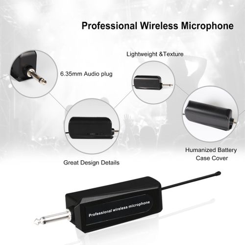 2 Piece Portable Dual Channel Conference Podium Wireless Microphone UHF Desktop Condenser Mic Set for School Church, Business Meeting- Black