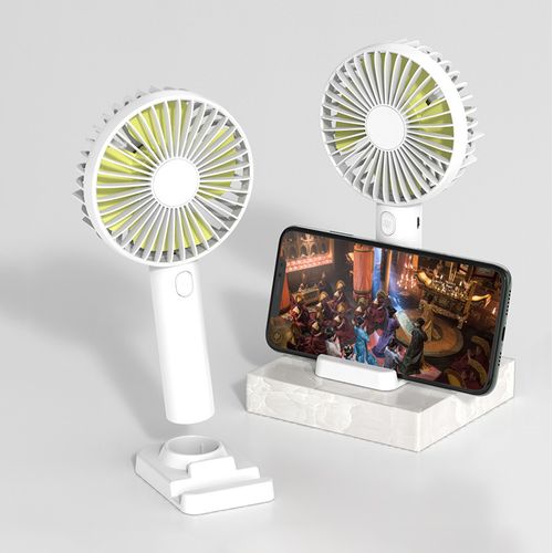 White USB Portable Handheld Fan-Desktop Stand