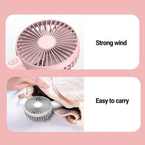 White USB Portable Handheld Fan-Desktop Stand