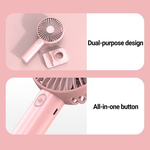 White USB Portable Handheld Fan-Desktop Stand