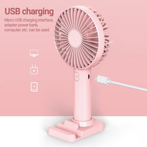 White USB Portable Handheld Fan-Desktop Stand