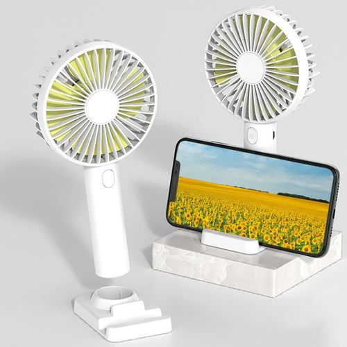 White USB Portable Handheld Fan-Desktop Stand