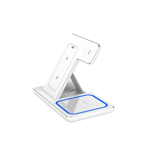 Wireless Charger 3 in 1, 15W Fast Charging Station for Apple Watch 9/8/Ultra 2/Ultra/SE/7/6/5/4/3/2, for AirPods 3/2/Pro/Pro 2, for iPhone 15/14/13 /Plus/Pro/Pro Max/12/11/X/Xr/XS/8 (White)