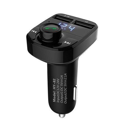 Dual USB Car Bluetooth Hands-free MP3 Car Charger FM Transmitter - Black