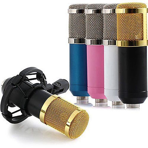 BM 800 Condenser Pro Audio Microphone Sound Studio-Blue