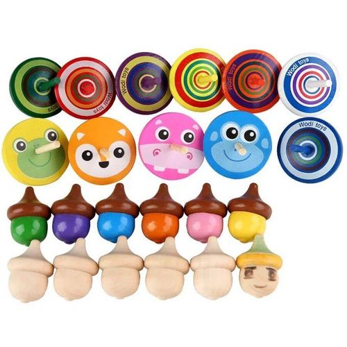 1 5pcs Spinning S Wooden Mini Decompression Toy Funny