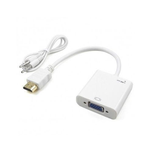 HDMI To VGA  Adapter with Cable - White