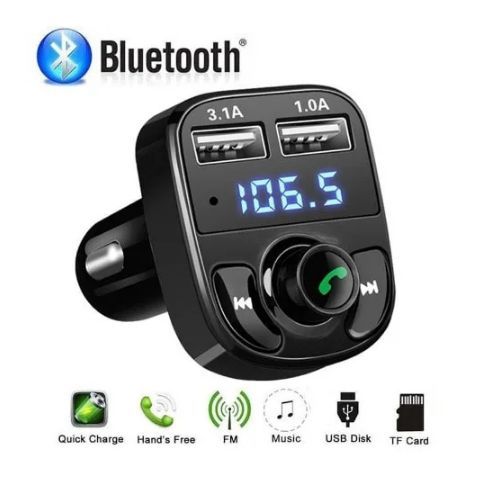 Multifunction Wireless Car MP3 Player Dual USB Charger FM Transmitter - Black
