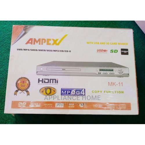 Ampex HDMI DVD Player + Powerking 4-way Extension + Free HDMI Cable-Black
