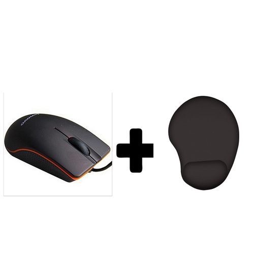 Lenovo M20 Wired Optical Mouse Plus Free Mouse Pad- Black.