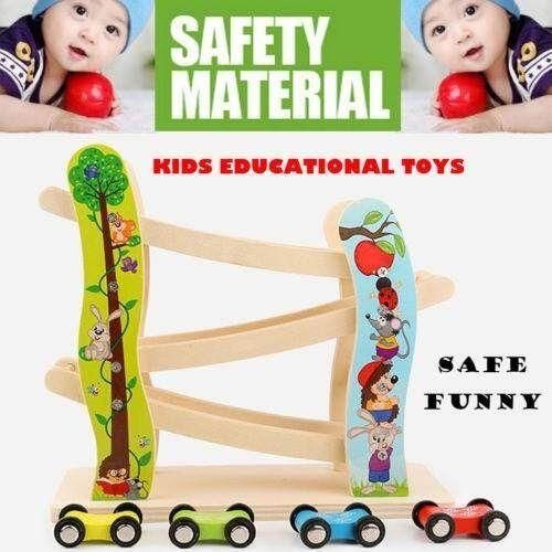 1 Set Roller Coaster Wooden 4 Carton Motor Racing Kids Educational Developmental Toy