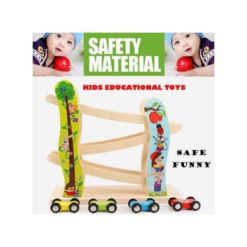 1 Set Roller Coaster Wooden 4 Carton Motor Racing Kids Educational Developmental Toy