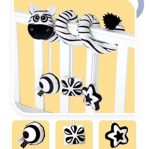Infant Baby Crib Pram Animals Rattle Activity Spiral Zebra