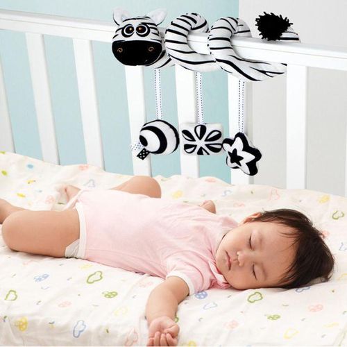 Infant Baby Crib Pram Animals Rattle Activity Spiral Zebra