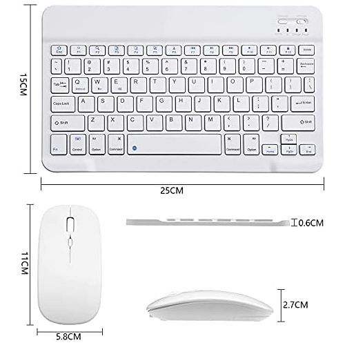 Wireless Bluetooth Keyboard And Mouse Set Rechargeable  - White