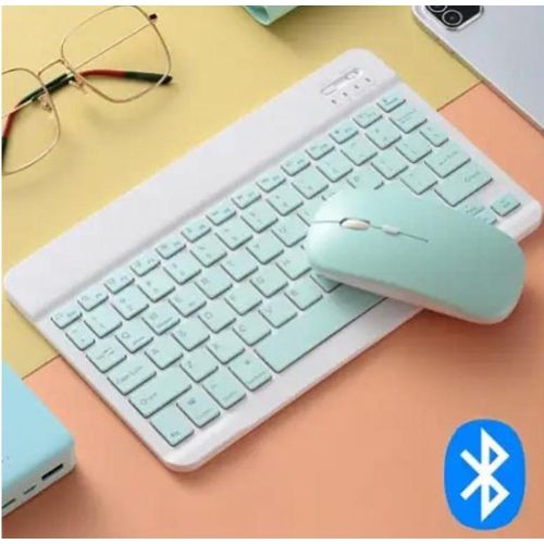Wireless Bluetooth Keyboard And Mouse Set Rechargeable  - White
