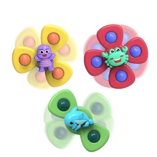 Suction Cup Spinner Spiner Rattles For Kid Montessori Board Games Newborn Baby Interactive Fidget Educational Soft Christmas Toy