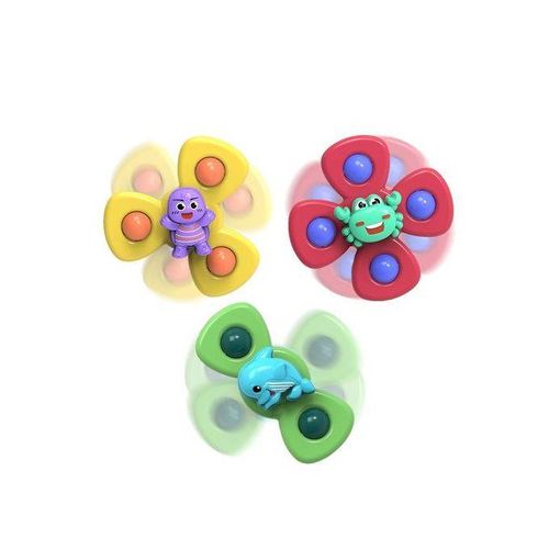 Suction Cup Spinner Spiner Rattles For Kid Montessori Board Games Newborn Baby Interactive Fidget Educational Soft Christmas Toy