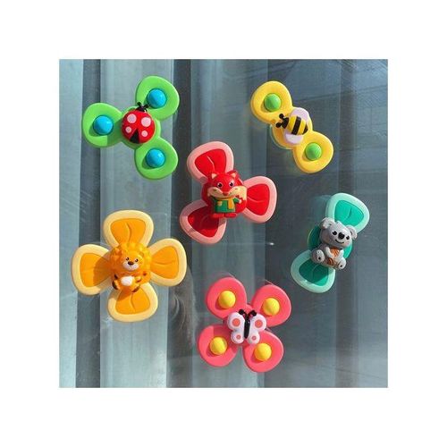 Suction Cup Spinner Spiner Rattles For Kid Montessori Board Games Newborn Baby Interactive Fidget Educational Soft Christmas Toy