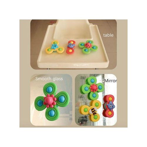 Suction Cup Spinner Spiner Rattles For Kid Montessori Board Games Newborn Baby Interactive Fidget Educational Soft Christmas Toy