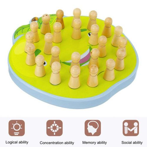2-in-1 Wooden Memory Chess Baby Kids Educational Toys Parent-Child Leisure Fun
