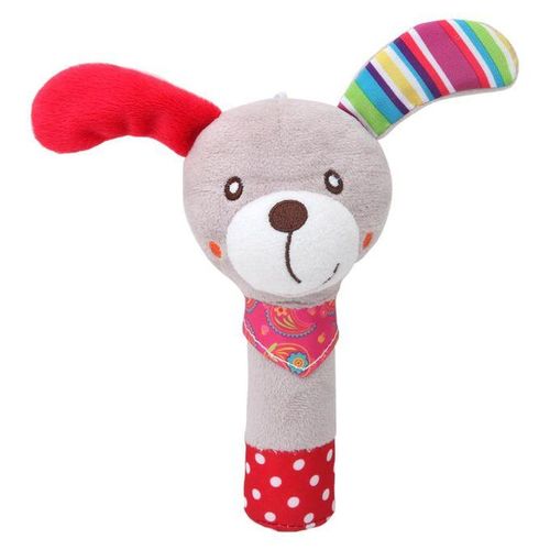 2pcs Animal Shape Hand Rattles Squeaker Sticks Handbells Toddlers