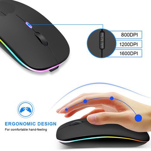 Colorful Wireless Mouse 2.4G Rechargeable Luminous